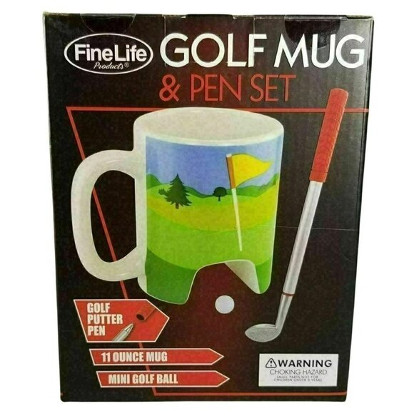 FineLife Products Golf Mug and Pen Set Dad Father Putter Coffee Cup Ceramic New - Picture 4 of 9